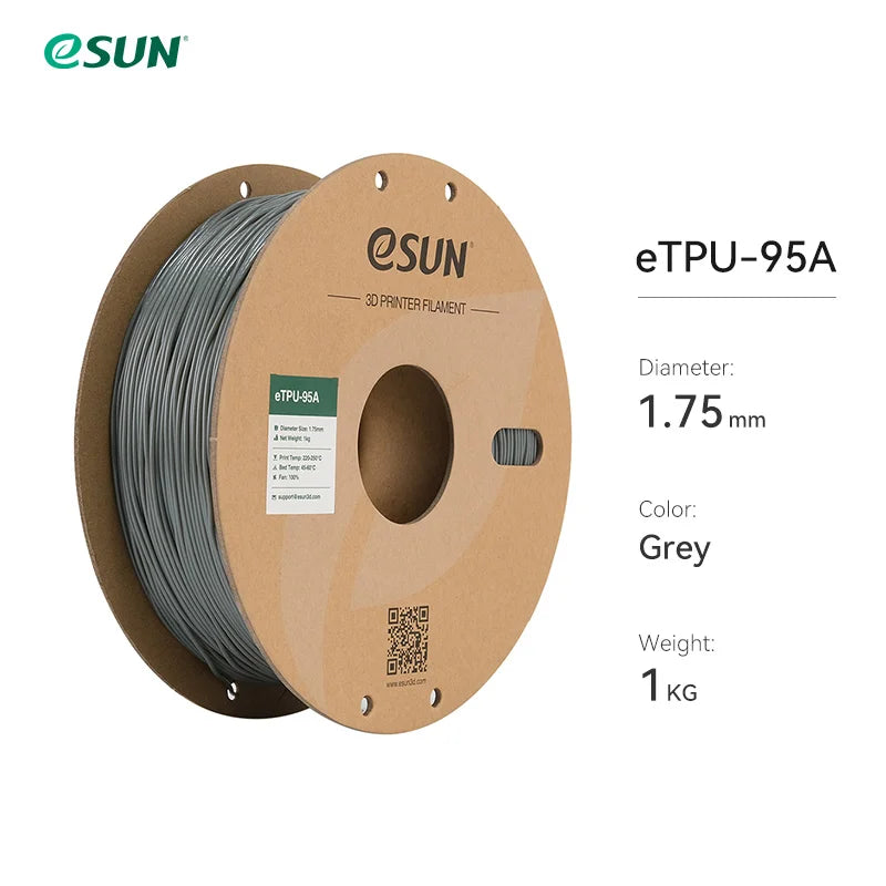 ESUN Flexible TPU Filament 1.75mm, TPU 95A 3D Printer Filament 1KG 2.2 LBS Spool 3D Printing Material For 3D Printers TPU 95A