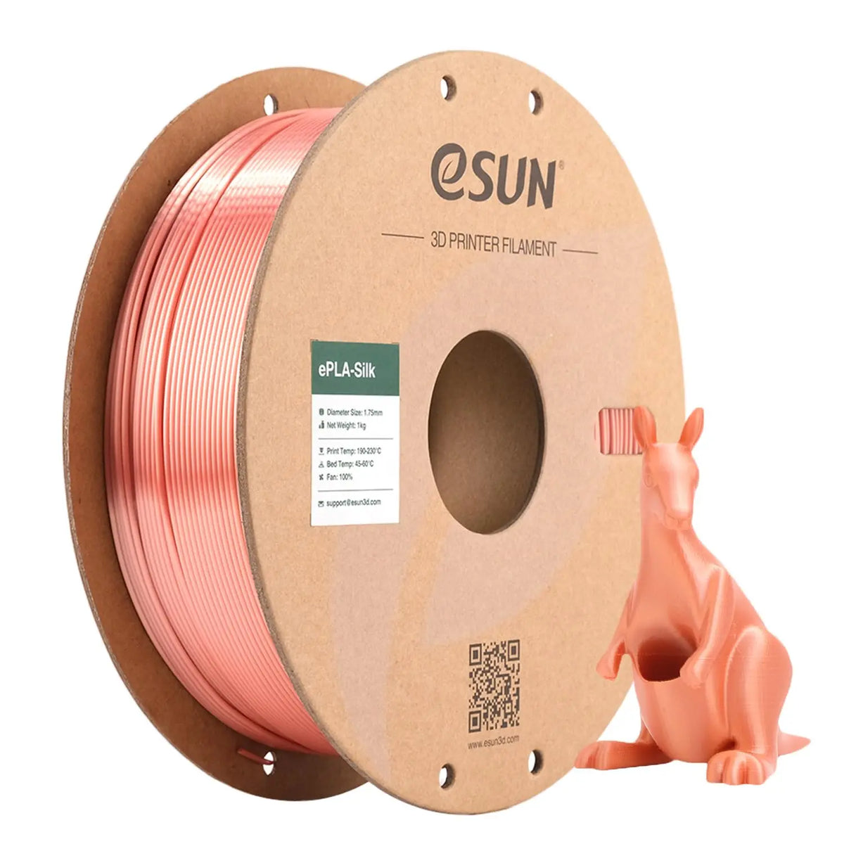 ESUN Silk PLA Filament 1.75mm Silk PLA 3D Printer Filament 1KG (2.2 LBS) Spool 3D Materials for 3D Printers DIY Artwork Printing