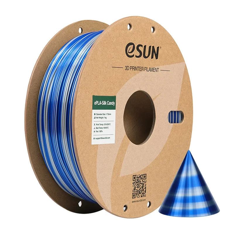 ESUN Silk Candy PLA Filament 1KG 1.75MM Silky Multicolored 3D Printer Filament Gradient Changing Silk Candy PLA 3D Filament