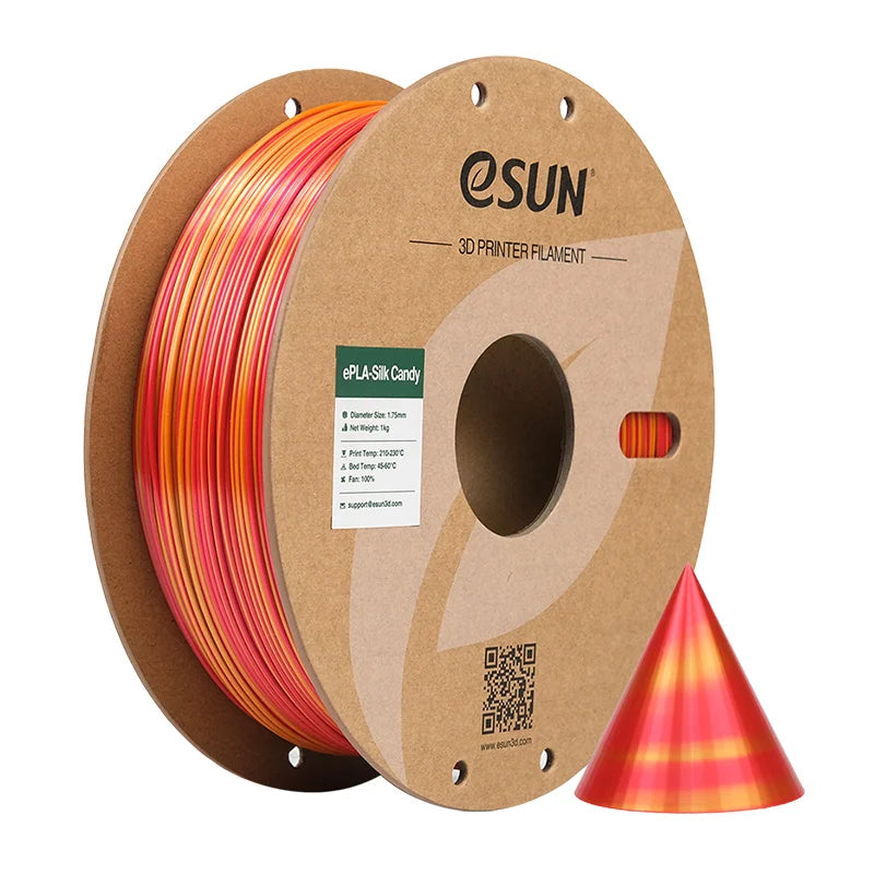 ESUN Silk Candy PLA Filament 1KG 1.75MM Silky Multicolored 3D Printer Filament Gradient Changing Silk Candy PLA 3D Filament