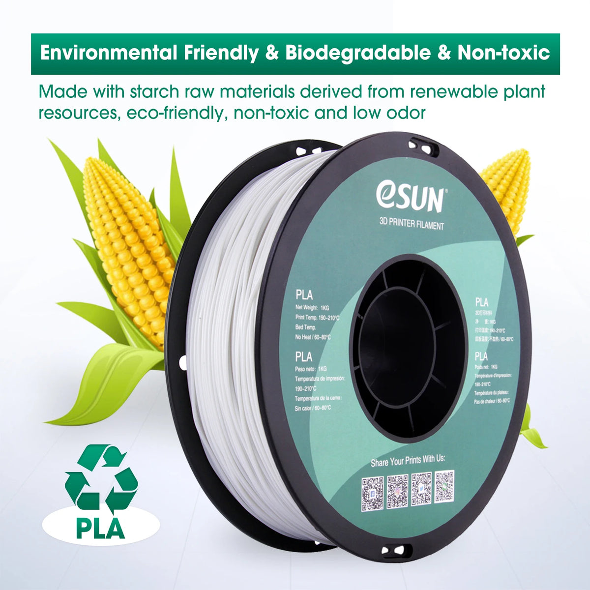 ESUN PLA Filament 1.75mm Glow in the Dark PLA 3D Printer Material 1KG Spool Luminous 3D Printing Filament for 3D Printer