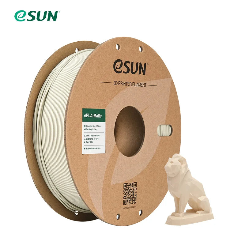 ESUN PLA Matte 3D Printer Filament 1.75mm Dimensional +/- 0.03mm 1KG (2.2 LBS) Spool 3D Printing Material For 3D Printers