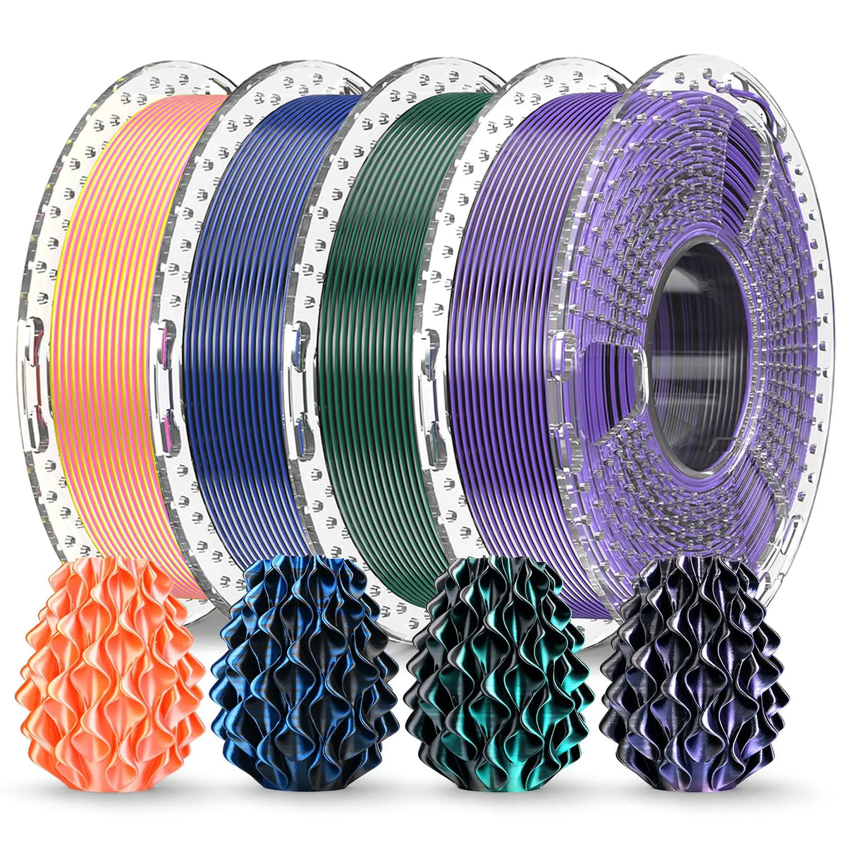 SUNLU Filament Silk PLA+/PETG/Rainbow Silk/Wood/PLA Mix Color 250g/roll 1.75mm Bundle Neatly Wound Individually Vacuum Packed