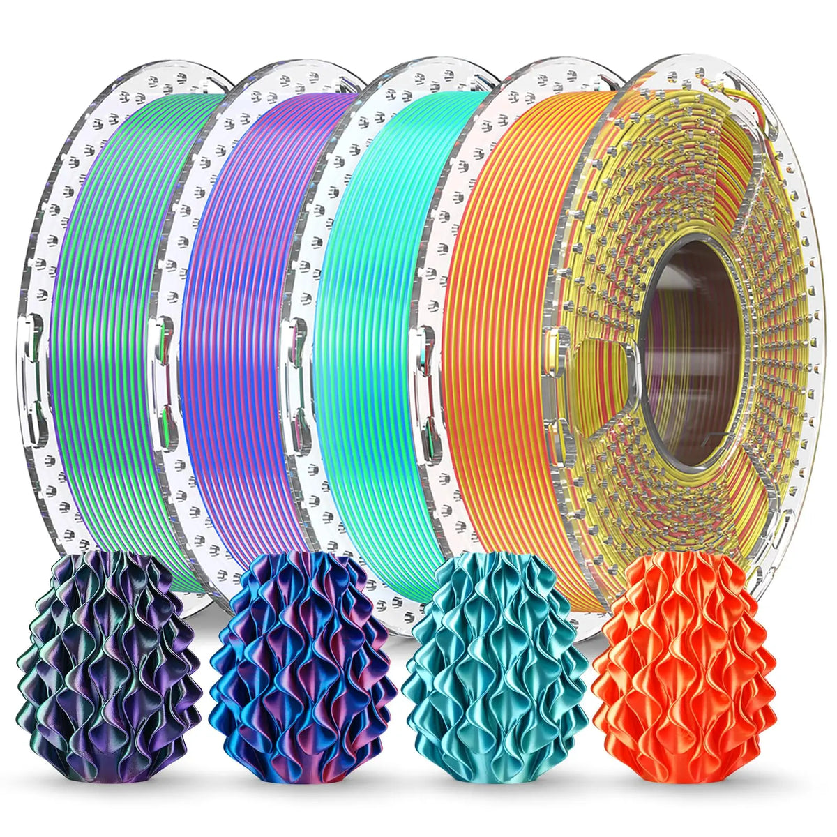 SUNLU Filament Silk PLA+/PETG/Rainbow Silk/Wood/PLA Mix Color 250g/roll 1.75mm Bundle Neatly Wound Individually Vacuum Packed