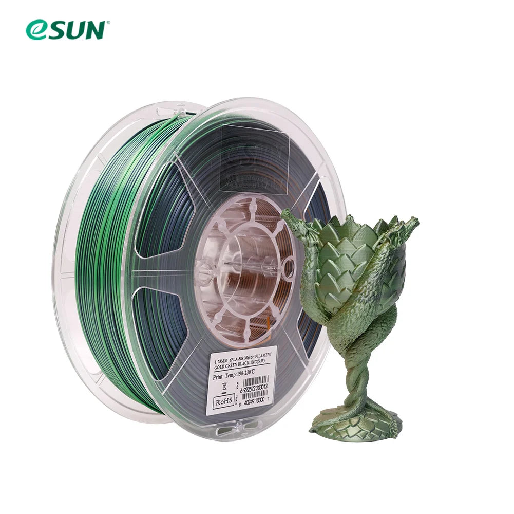 ESun Silk PLA Filament For 3D Printer Magic Silk PLA 1.75mm 1KG Spool Two / Three Colors Printing Mystic PLA 3D Printer Filament