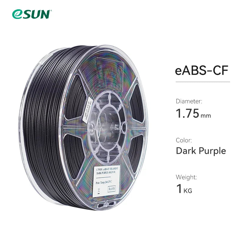 ESUN ABS Filament Carbon Fiber Filled ABS Filament 1.75mm 1KG Spool (2.2 LBS) 3D Printing Materials ABS-CF for FDM 3D Printers