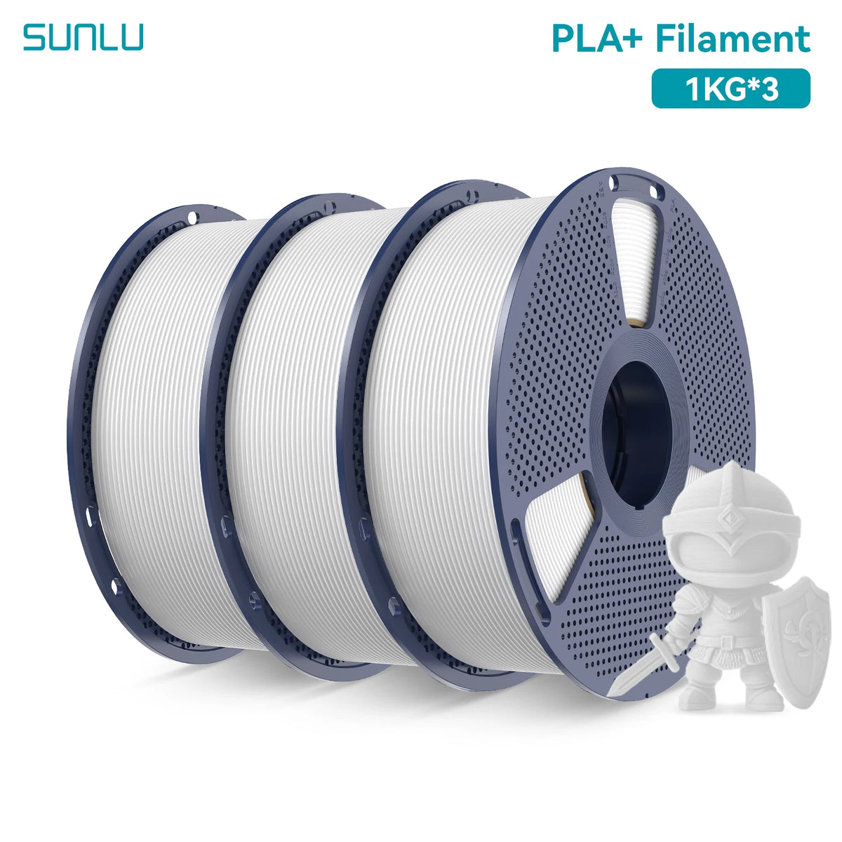 SUNLU PLA+ PLA Plus 1.75mm 3D Filament 3KG 1KG/Roll  - 300mm/s Speed, No Bubbles, ±0.02mm Accuracy, Eco Material From US Local